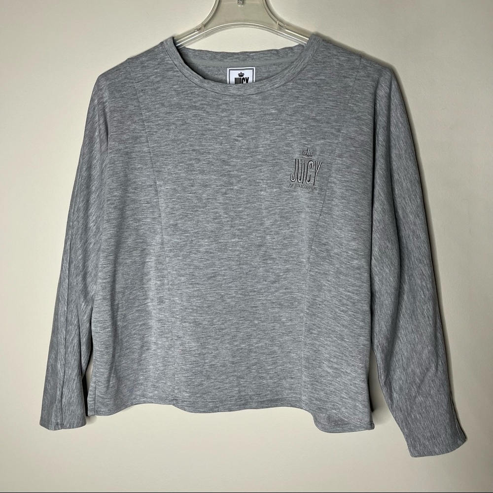 Juicy By Juicy Couture Gray Knit Cropped Pullover Dolman Sleeve Top Size 1X